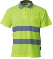 Polo krekls Polo krekls ostrzegawcza, oddychający poliester, dwie odblaskowe taśmy, kolor żółty, , izmērs XL