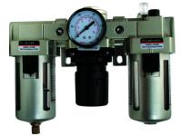 Gaisa sagatvošanas bloks (filtrs-regulators-eļļotājs) Gaisa sagatavošanas iekārta (susinātājs, reduktors, lubrikators);  max. spiediens 10 bar; ražība 3500 l/min; 1/2" vītne