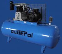 Abvirzienu darbības (virzuļu) kompresori Kompresors virzuļa tips GUDEPOL sērija Blue, 7,5 kW 400V 10 bar, efektivitāte: 1210l/min., tvertnes tilpums: 500L, virzuļu skaits: 2gab.