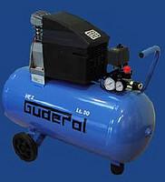 Abvirzienu darbības (virzuļu) kompresori Kompresors virzuļa tips GUDEPOL sērija Blue, 1,5 kW 230V 8 bar, efektivitāte: 240l/min., tvertnes tilpums: 50L, virzuļu skaits: 1gab.