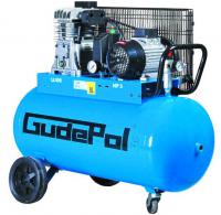 Abvirzienu darbības (virzuļu) kompresori Kompresors virzuļa tips GUDEPOL sērija Blue, 2,2 kW 400V 10 bar, efektivitāte: 320l/min., tvertnes tilpums: 100L, virzuļu skaits: 2gab.