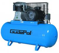 Abvirzienu darbības (virzuļu) kompresori Kompresors virzuļa tips GUDEPOL sērija Blue, 4 kW 400V 10 bar, efektivitāte: 653l/min., tvertnes tilpums: 270L, virzuļu skaits: 2gab.