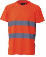 T-krekli T-shirt ostrzegawczy, oddychający poliester, dwie odblaskowe taśmy, kolor pomarańczowy, rozmiar XxXL