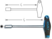 T-veida muciņas atslēga Atslēga muciņatslēga, ar T-veida rokturi, taisns, izmērs milimetros: 12 mm, rokturis: plastmasas / T- veida