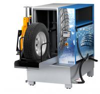 Riteņu mazgāšanas iekārtas WULKAN 500 HP riepu mazgāšanas iekārta CAR/TRUCK. Ūdens sildīšana, pneimatiskā riteņa iekraušana / izkraušana, pneimatiska riteņa padeve 