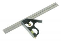 Leņķa mērinstruments Leņķa mērs 90° un 45° ar lineālu 0-300 mm