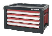 Instrumentu kaste bez aprīkojuma Instrumentu kaste, metāls / plastmasa, atvilktņu skaits: 4, krāsa: melna/sarkana x platums690mm x dziļums465mm x augstums400mm