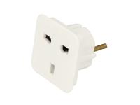 Kontaktdakšas Adaptor / Electric plug, type: round, adapter, plug type: E/F (uni-schuko); UK, voltage: 230 V