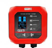 Lādētājs Akumulatora lādētājs GX5, uzlādes voltāža: 12 V LEMANIA ENERGY, ģeneratora uzlādes strāva: 5A, barošanas strāva: 230V, akumulatora veids: AGM/EFB/LiFePO4/VRLA/WET