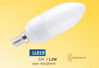 LED E14 spuldzes Interjēra apgaismojums, 12V, gaismas temperatūra: 4000K, jauda: 1,3W