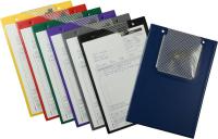 Pasūtījumu fiksēšanas tāfeles Dokumentu turētājs-paliktnis 10 gab., modelis: Plus, krāsa: zila, atslēgu maisiņš, izmērs: A4