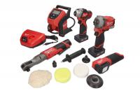 Elektroinstrumentu komplekts Power tools kit 5 pcs (SET:10 pcs), battery-powered: Air impact wrench; Angle wrench, battery included:, charger included:, number of batteries: 3 pcs