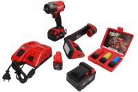 Elektroinstrumentu komplekts Power tools kit 2 pcs (SET:8 pcs), battery-powered: Air impact wrench; Workshop lamp, battery included:, charger included:, number of batteries: 3 pcs, kit contains: impact socket(s)
